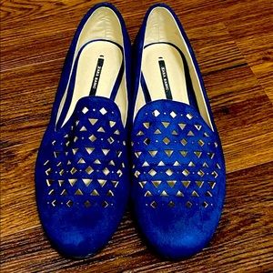 Zara blue sued flats